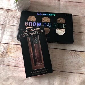 L.A. Colors Brow Palette  & Color Lips Matter 2 PC  Contour Bundle